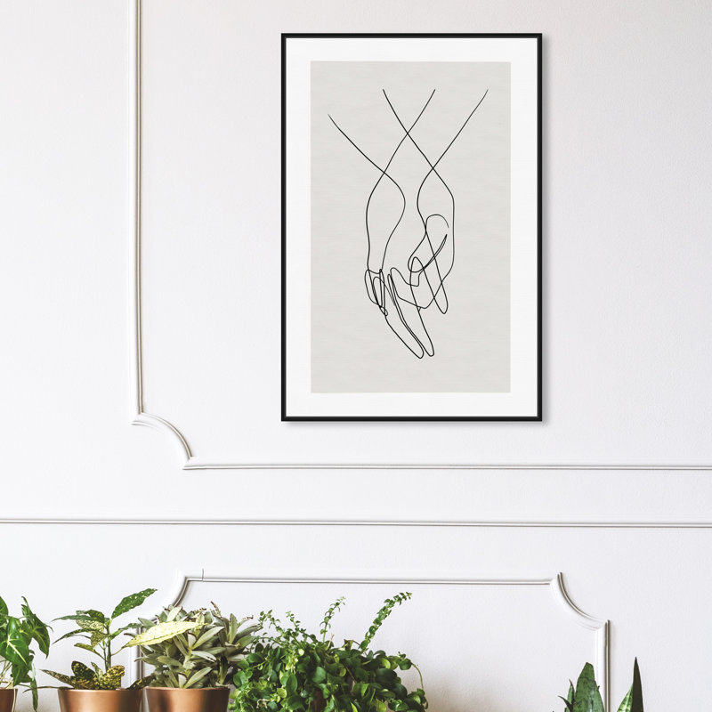 «Hands Shapes», impression sur toile, Toile encadrée, H 36 po x l 24 po, Noir