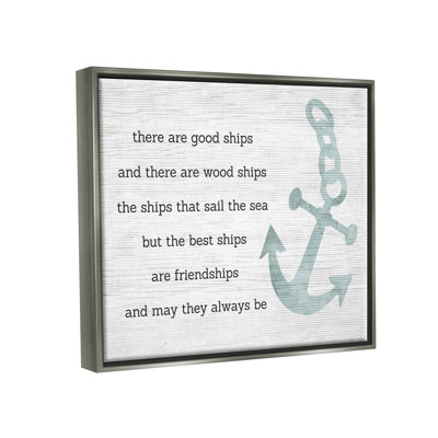 Art inspirant, citation de bateau, ancre de bateau, art mural par Daphne Polselli