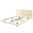 White Queen Bed Frame With Led Lights, Upholstered In Pu Leather, Button - Floating Bed. Conceals Legs, Remote Operated For A Peaceful Bedroom, Slats Long Lasting Use Size Headboard. Design Modern-1167774922