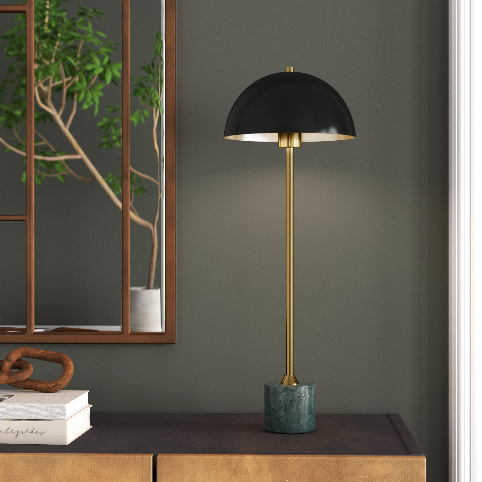 Marble Buffet Lamp, Green