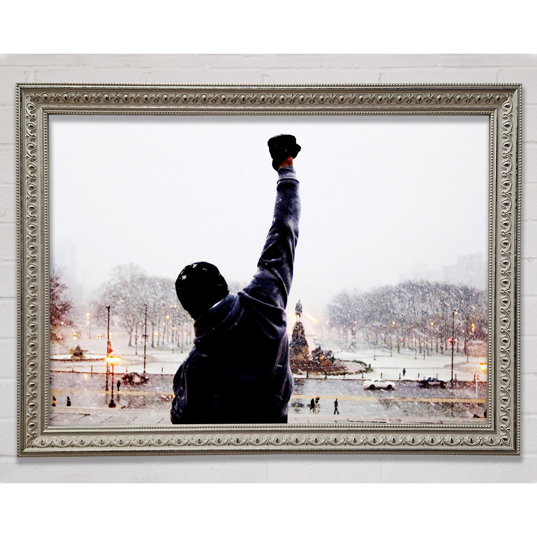 Rocky Balboa auf der Treppe - Einzelner Bilderrahmen Kunstdrucke