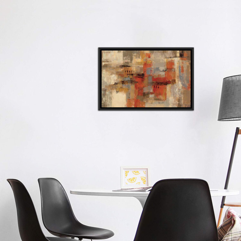 «City Wall» par Silvia Vassileva - reproduction d'art, Cadre flottant noir patiné, H 18 po x l 26 po x P 1,5 po