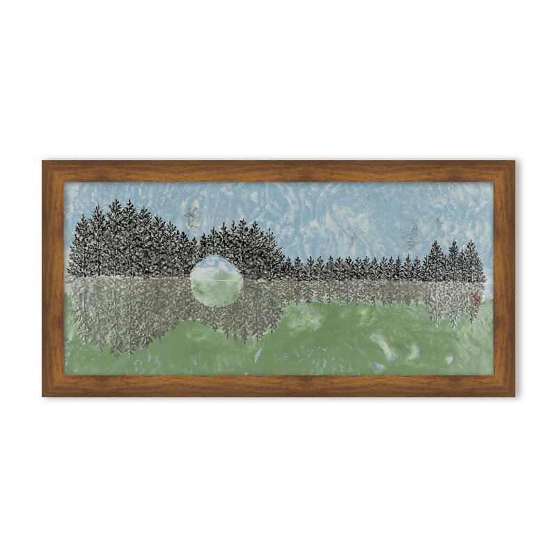 Nature Inspired "Emerald Waters" Canvas Wall Art By Karen Biery, 12" H x 24" W, Framed Print, Black