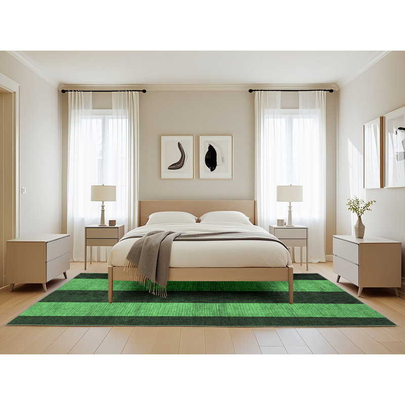 Washable Striped Indoor Rug, Rectangle 5' x 8'