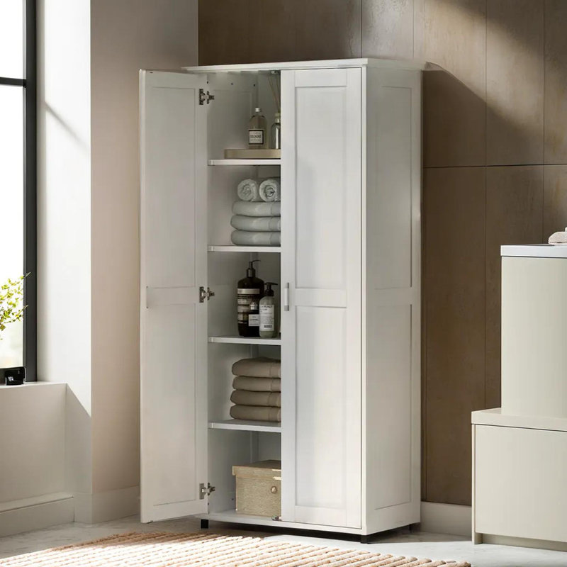Tall Bathroom Floor Storage Cabinet, 71.25" H x 29.25" W x 14.6" D