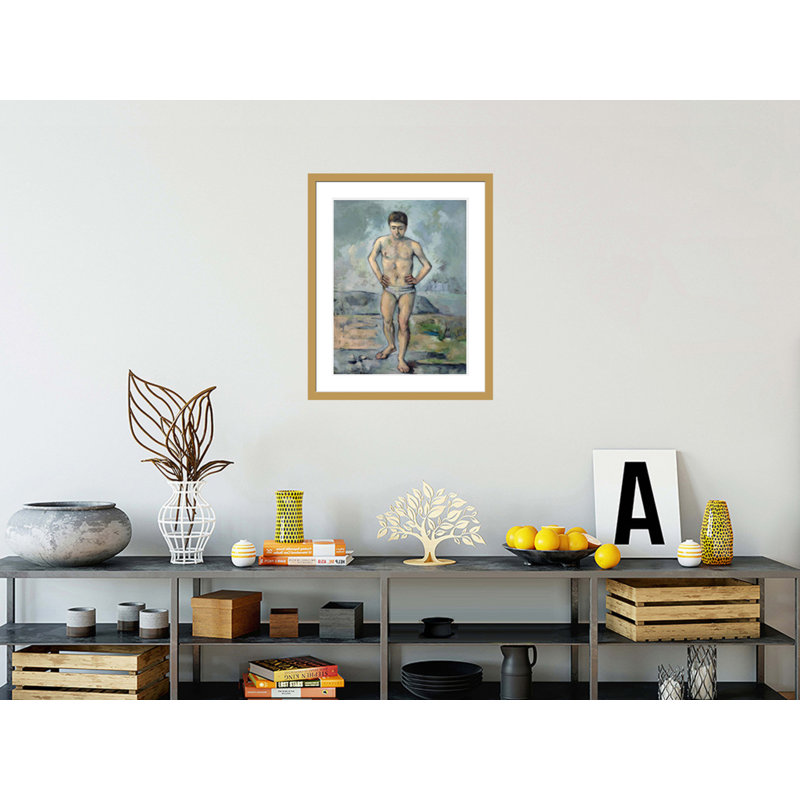 «The Large Bather» par Paul Cézanne, impression giclée sur cadre, H 28,81 po x l 23,5 po