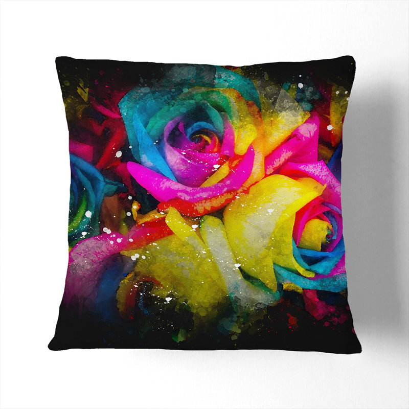 Square Throw Cushion, Black, 40cm H x 40cm W x 15cm D
