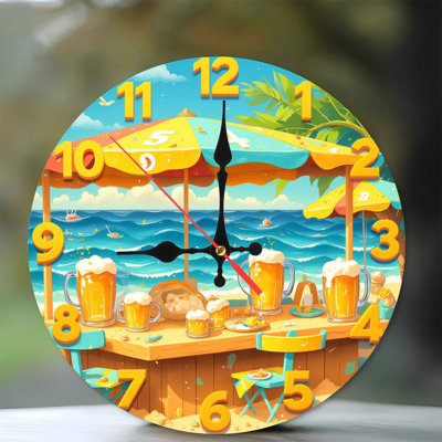 beach bar clock summer scene beer ocean