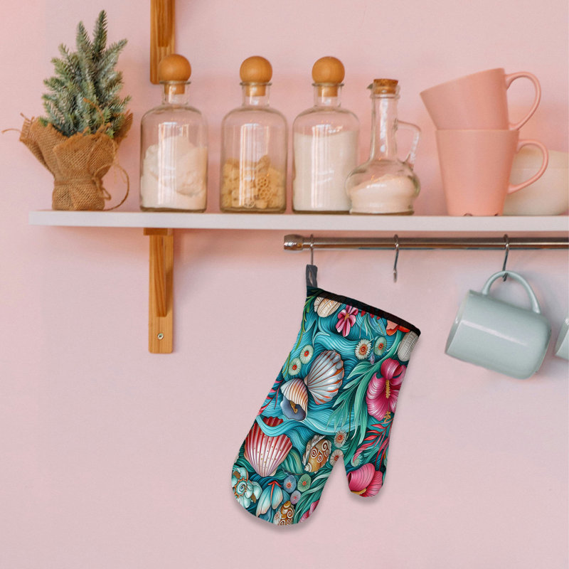Ocean Shell Oven Mitt Cotton Twill