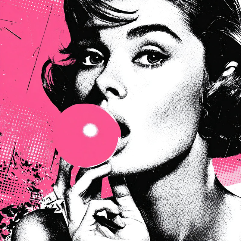 Art mural sur toile Bubble Pop Muse, L 20 po x H 20 po x P 1,5 po