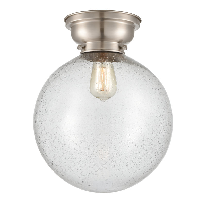 Plafonnier encastré 1 lampe 12 po Alstrom, Nickel satiné brossé, Grainé, DEL