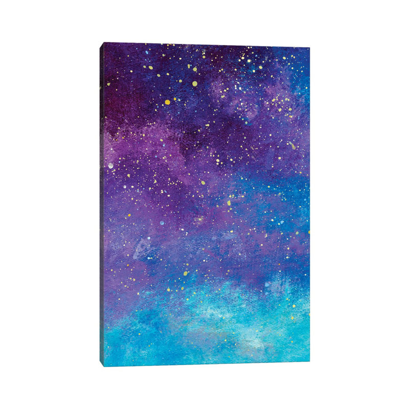 Ciel nocturne avec peinture d'étoiles., H 12 po x l 8 po x P 0,75 po