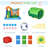 6-In-1 Tropical Inflatable Water Slide Summer Theme Jumping Castle Includes Floating Ball Slide Trampoline Pool Cannon Climbing Wall With Carry Bag, Repair Patches And 450W Air Blower