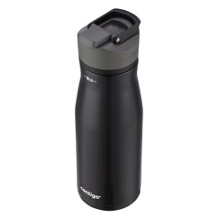 Insulated Water Bottle, 18/8 (304) Stainless Steel, Super Slim Skinny Mini,  Portable, Leak Proof, 10oz, Black
