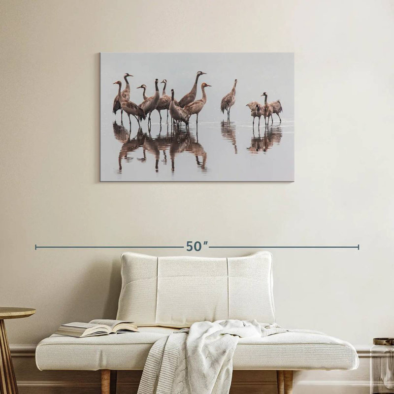Brampt Sandhill Crane Flock, 24" H x 36" W