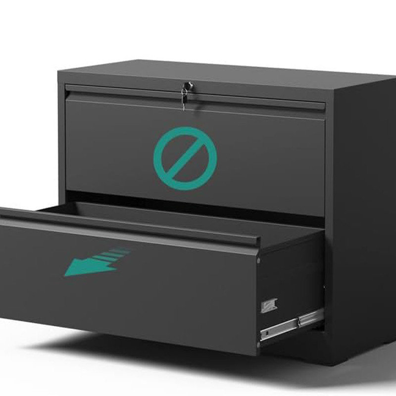 Durable Lateral File Cabinet with , 2 Drawer and Lock, Storage Cabinet for Hanging Files Letter/Legal/A4, Black