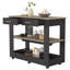 Light Oak Kitchen Island with Drawer Shelves and Casters-2115054624-2087912515