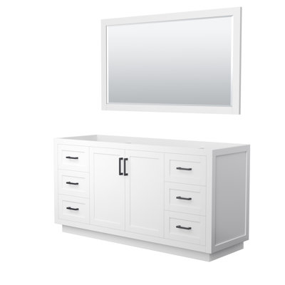 Base de meuble-lavabo simple autoportante 65,25 po Miranda avec miroir 58 po Miranda