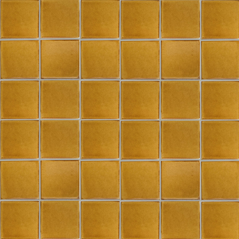4,2 po x 4,2 po mosaïque de dosseret TalaMex faite à la main 9 pièces Talavera, Jaune