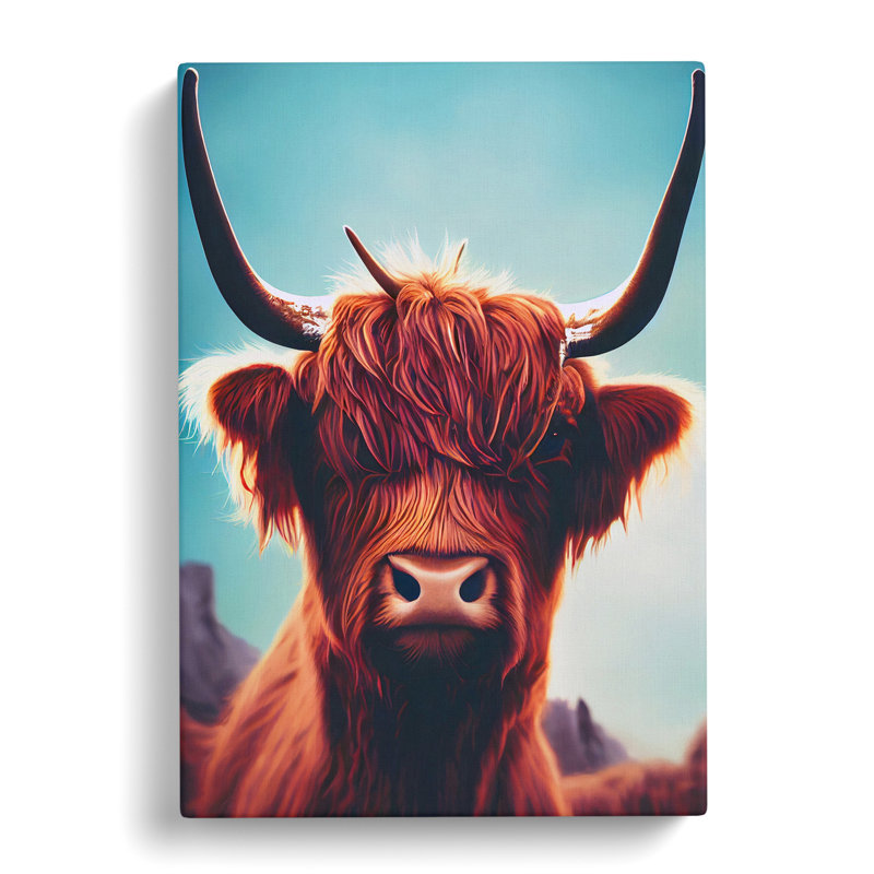 Classic Highland Cow - Wrapped Canvas Print, 76cm H x 50cm W x 3cm D