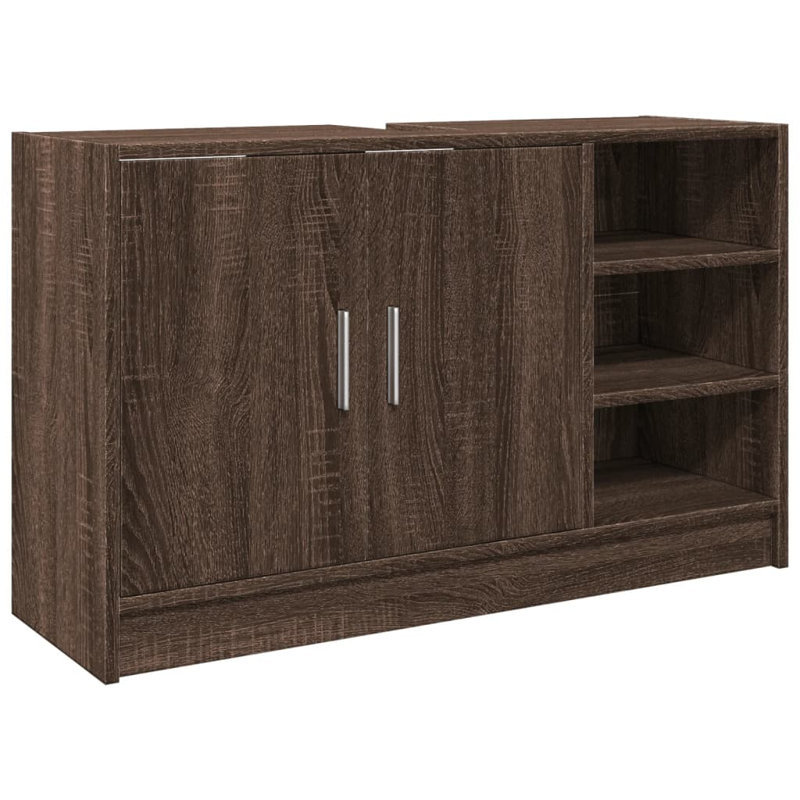 Breaden 90cm W x 55cm H x 29cm D Under Sink Cabinet, Brown oak look