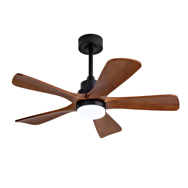 Black Ceiling Fans With Lights And Remote, Antique Black, Brown