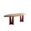 Table de conférence elliptique en bois massif 86,61 "simple et de couleur naturelle