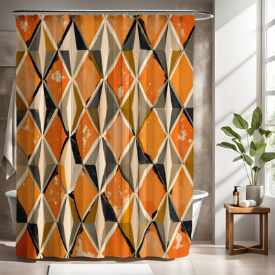 Rideau de douche avec tapis de bain