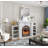 80" W Electric Fireplace Tv Stand With Mantel - Media Console For 90" Tvs, Farmhouse Fireplace With Storage-710797856