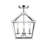 4-Light Shiny Nickel Metal Caged Flush Mount