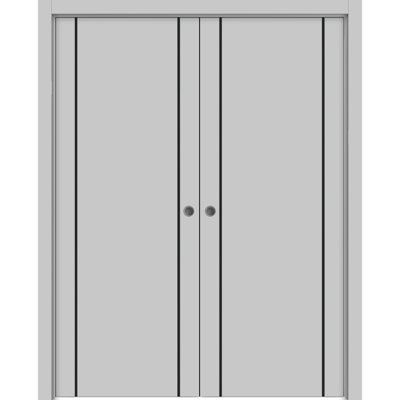 Solid + Manufactured Wood Paneled without Installation Hardware Kit French Doors