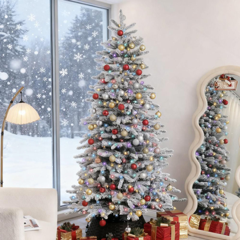 Arbre de Noël enneigé 7,5 pi, H 7,5 pi
