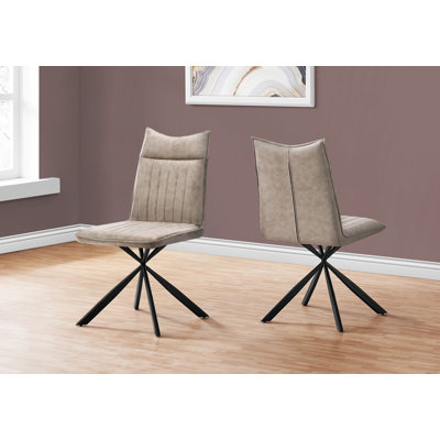 Brownotter Dining Chair, Side, Upholstered, Kitchen, Dining Room, Pu Leather Look, Metal