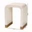 Table de bout en nacre de Capiz côtière beige et blanche