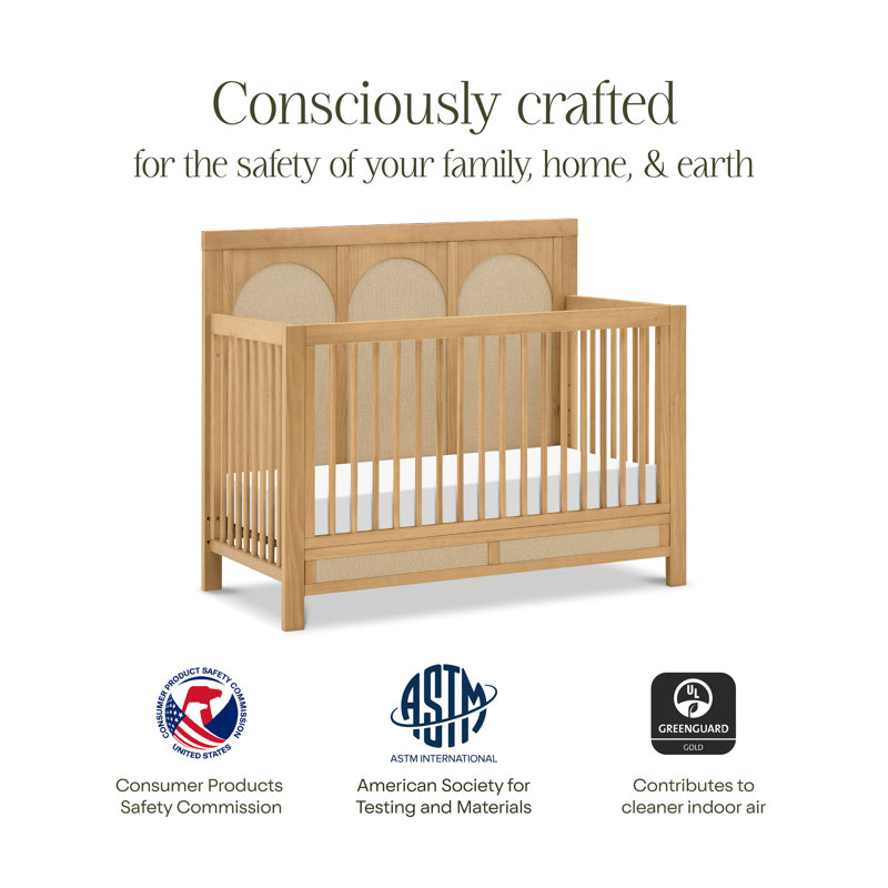 Eloise 4-in-1 Convertible Crib, Honey/Performance Sand Eco-Weave