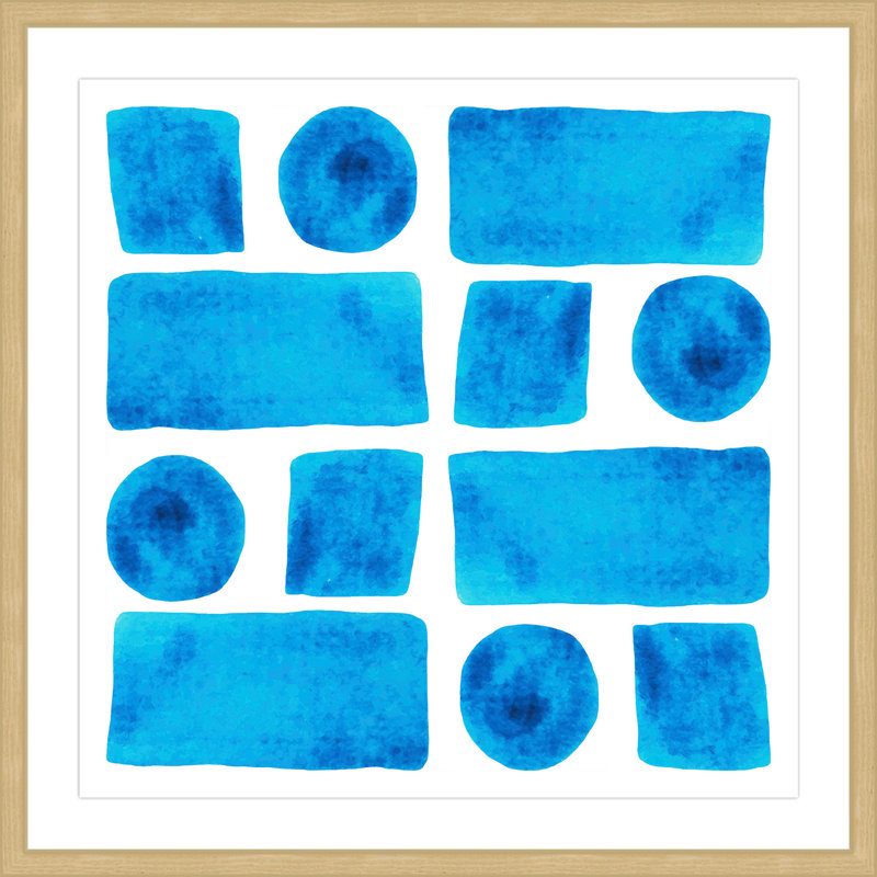 « blue method », reproduction d’art encadrée, H 32 po x l 32 po x P 1,5 po, Encadré naturel