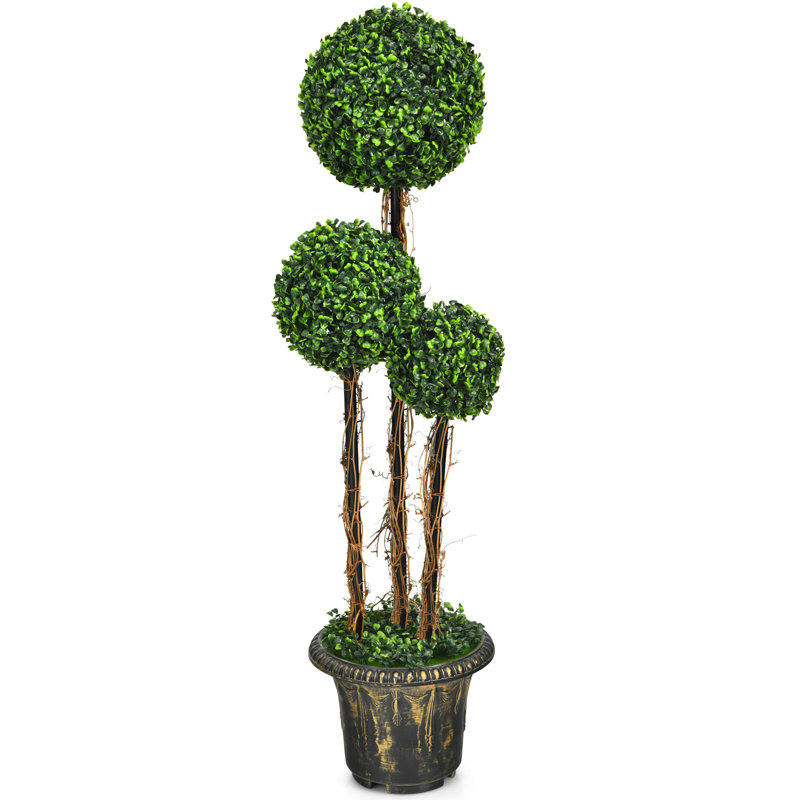 120 cm H Faux Boxwood Tree Plant in Plastic Pot