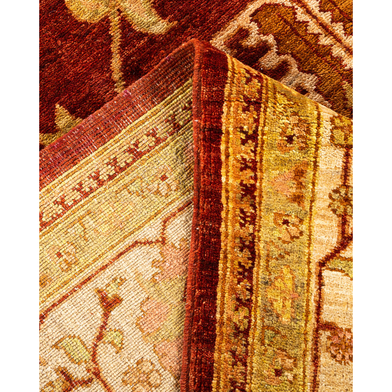 Tapis unique brun / beige noué à la main 9 pi 1 po x 11 pi 10 po Vianni Eclectic