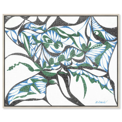 Manuel Roman - Swirling Ferns Canvas Abstract Print by Oliver Gal, Black Frame, 20 x 16