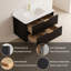 Meuble-lavabo suspendu de 91 cm (36 po) avec lavabo monobloc et fini noir mat