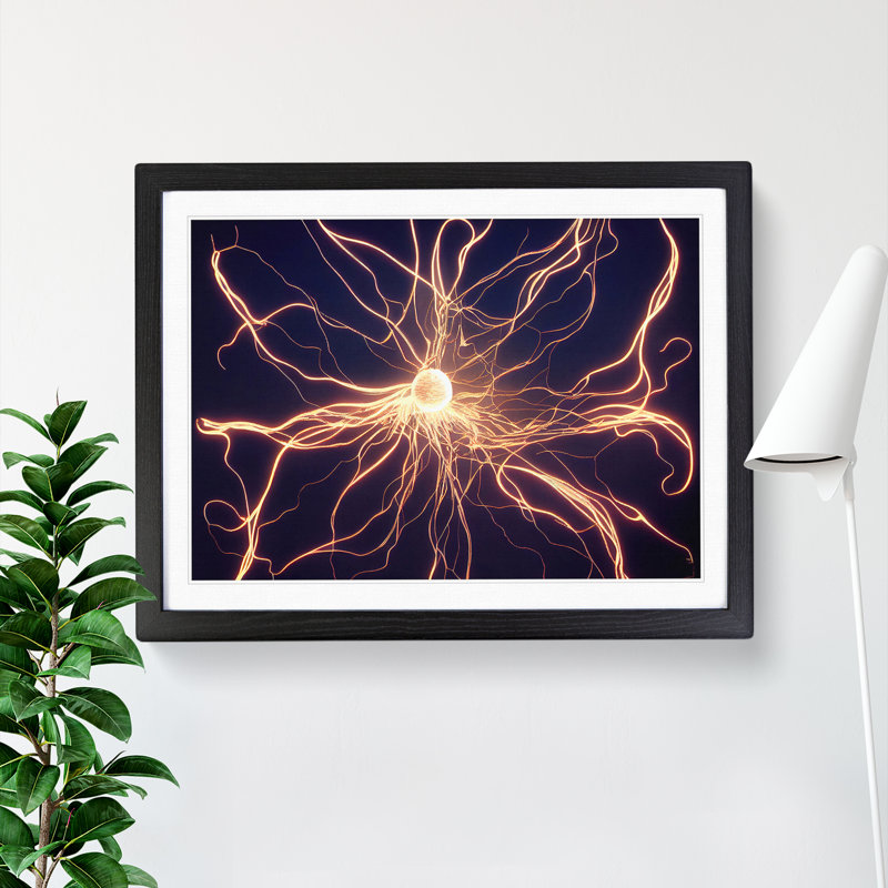 XH1022-3011X Electricity Vol.1 - Single Picture Frame Print, Black, 46cm H x 64cm W x 2cm D