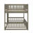Space-Saving Queen Over Queen Bunk Bed With Ladder & Guardrails-1127610136