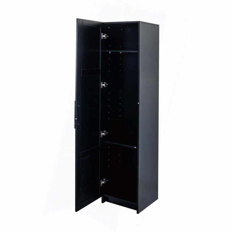 Armoire de rangement murale empilable pour le salon, la buanderie et la cuisine, Noir