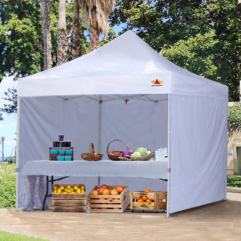 Navy Blue 10' x 10' Metal Pop-Up Canopy Tent with Sidewalls