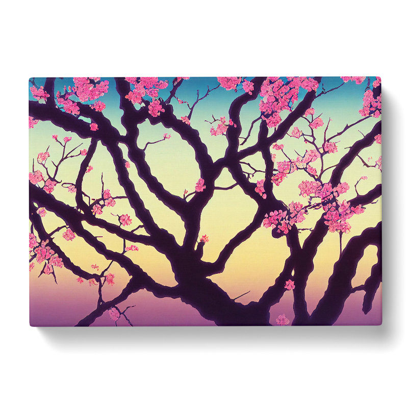 Charming Cherry Blossom Tree Flowers - Wrapped Canvas, 35cm H x 50cm W x 3cm D