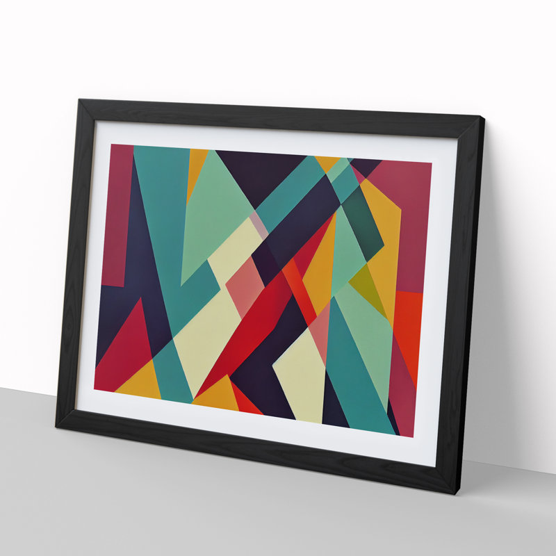 Abstract Art Vol.3 - Single Picture Frame Painting, Black, 46cm H x 64cm W x 2cm D