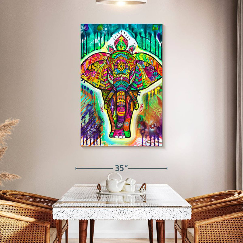 Brampt Rainbow Elephant II, 48" H x 32" W