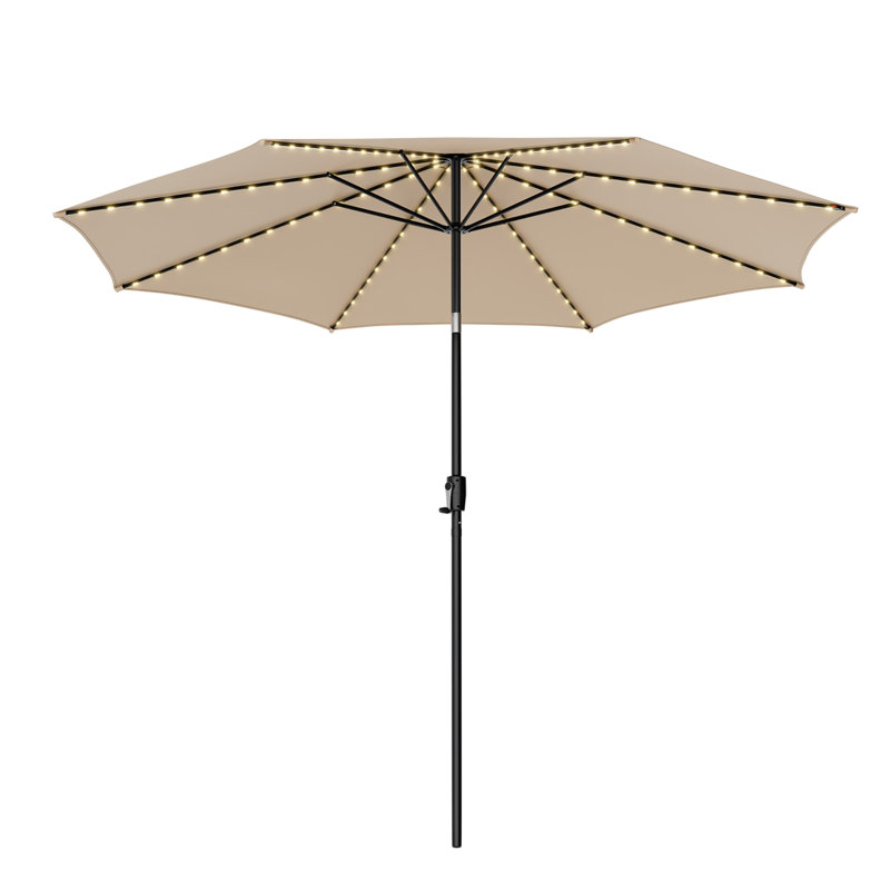 Cayuga 120'' Lighted Market Umbrella, Beige