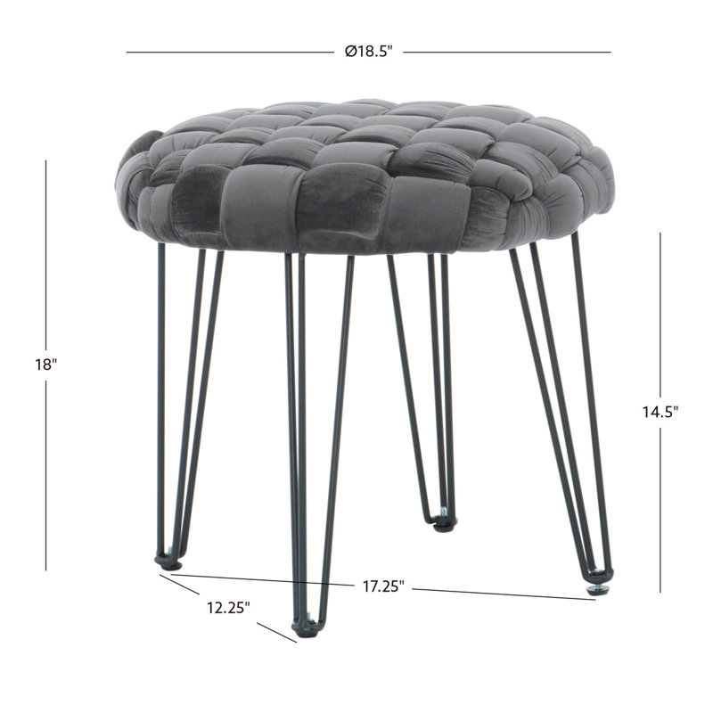 Hellman Iron Accent Stool, Gray