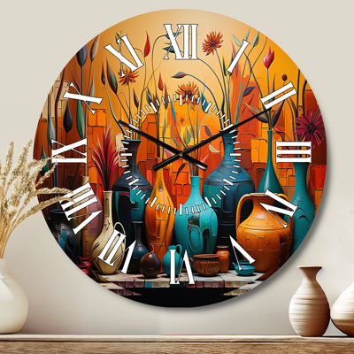 Horloge murale orange Boho Pottery Expressions I - Boho Pottery